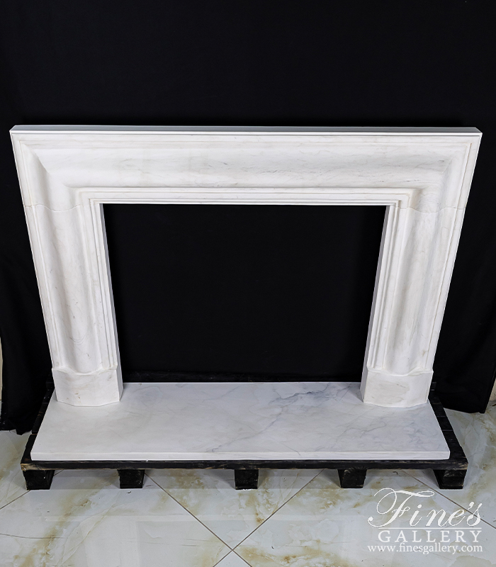 Marble Fireplaces  - Superior Statuary White Bolection Style Marble Mantel - MFP-2489